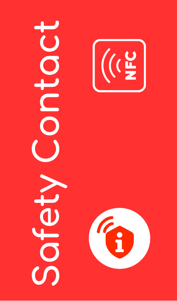 Safety Contact Card, rotes design, Name: Red Version